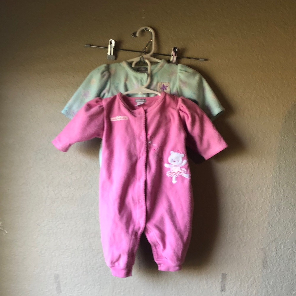 Girls Outfit Y2K Bundle Set Of 2 Long Sleeve Fleece Snap Down Baby Size 3 Months
